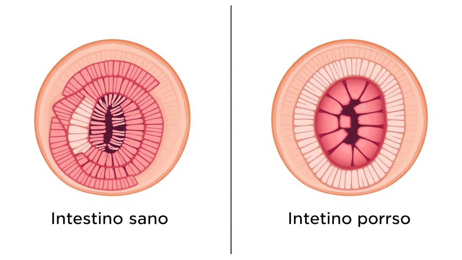 Comparación: Intestino sano vs Intestino poroso